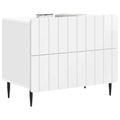 vidaXL Nočný stolík Biela s vysokým leskom 62 x 34,5 x 49,5 cm