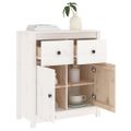vidaXL Komoda biela 70x35x80 cm borovicový masív