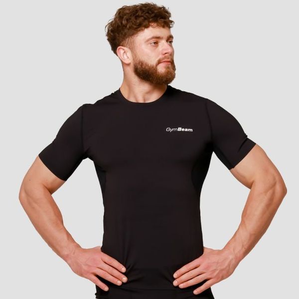 Kompresné tričko Mid Black - GymBeam, veľkosť L