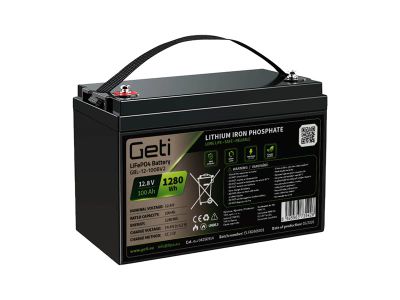 Batéria LiFePO4 12,8 V 100 Ah GETI GBL-12-100BV2 s Bluetooth a displejom
