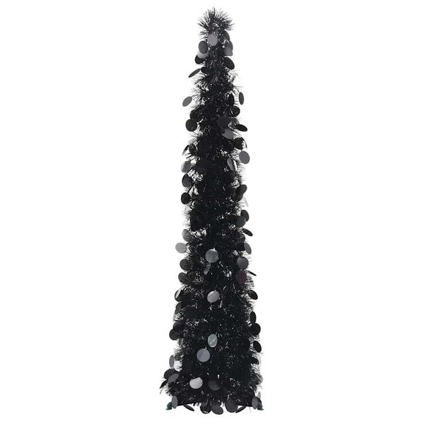 vidaXL Rozkladací umelý vianočný stromček, čierny 120 cm, PET