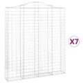 vidaXL Oblúkové gabionové koše 7ks 200x30x220/240cm pozinkované železo