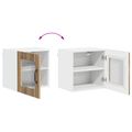 vidaXL Nástenný sklenený kabinet LUCCA 2 ks Dub artisan