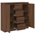 vidaXL Komoda so zásuvkami, hnedý dub 100,5x35x98,5cm kompozitné drevo