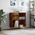 vidaXL Skrinka na platne dymový dub 84,5x38x48 cm kompozitné drevo