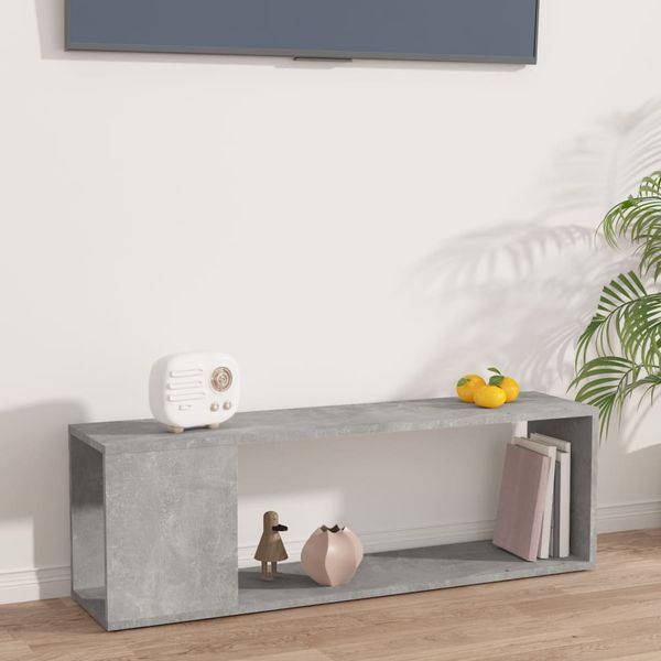 vidaXL TV skrinka betónová sivá 100x24x32 cm kompozitné drevo