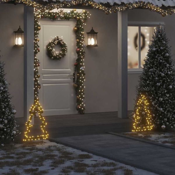 vidaXL Vianočná svetelná dekorácia s hrotmi strom 80 LED 60 cm