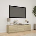 vidaXL TV skriňa s LED 140 x 34 x 40 cm Sonoma dub Konštruované drevo