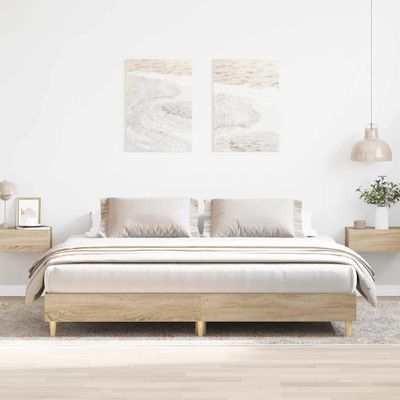 vidaXL Posteľný rám bez matraca dub sonoma 160x200 cm kompozitné drevo