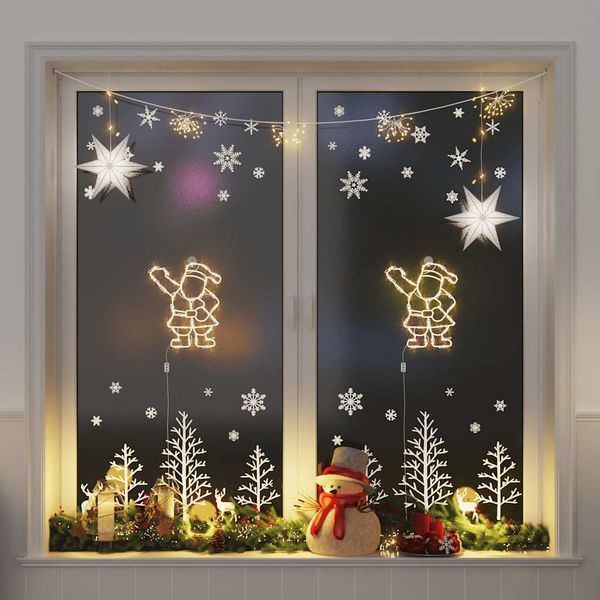 vidaXL Vianočné osvetlenie santa silueta 2 ks 35 LED diód teplá biela