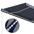 vidaXL Markíza so senzorom vetra a LED 500x300 cm modrá a biela