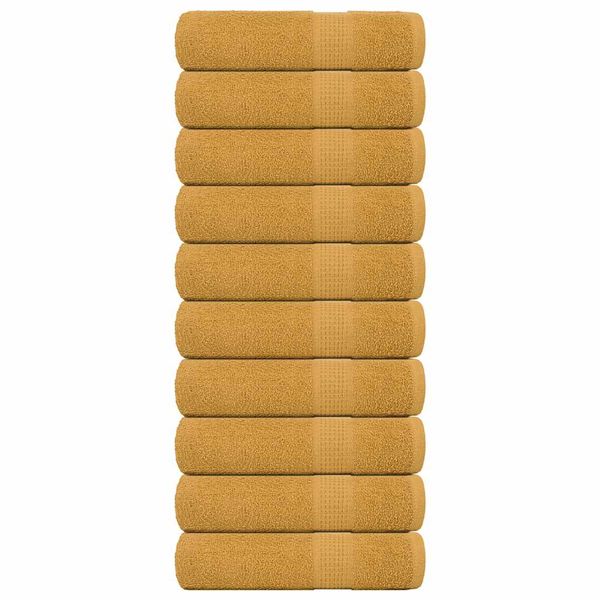 vidaXL Utierky na ruky FROGN 10 ks zlaté 50x100 cm 360 g/m²