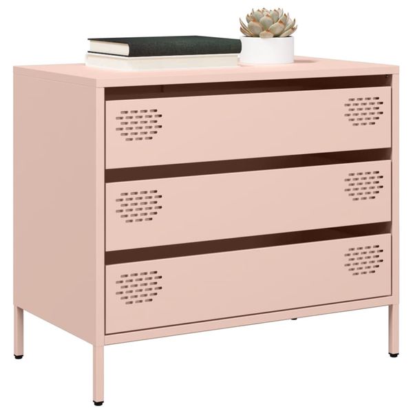 vidaXL Komoda ružová 68x39x58,5 cm oceľ valcovaná za studena