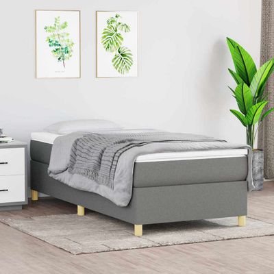 vidaXL Posteľný rám s boxspringom tmavosivá 80x200 cm látka