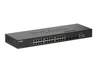 D-Link SmartPro DGS-1530-28 - Prepínač - inteligentný - 24 x 10/100/1000 + 4 x 10 Gigabit SFP+ - desktop, možno montovať do rozvádzača