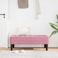 vidaXL lavička s vankúšom Ružová 113 x 57 x 39 cm Zamat