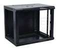 RACK skriňa závesná NEKU 19" 9U 600mm, dvere sklo, na samozostavenie, čierna RACK skríň závesná NEKU 19" 9U 600mm, dvere sklo, k samosestaveniu, čierna