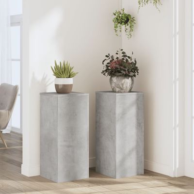 vidaXL Stojany na rastliny 2 ks betónovosivé 30x30x70 cm kompoz. drevo