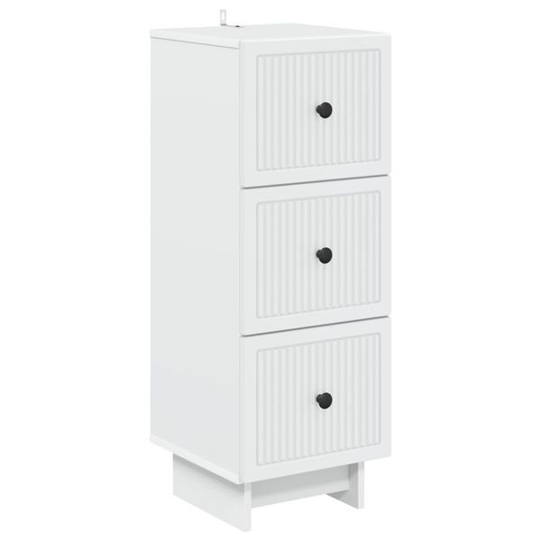 vidaXL Zásuvkový kabinet Biela 33 x 34,5 x 90 cm Kompozitné drevo