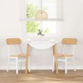 VidaXL jedálenské stoličky 2 ks Biela masívna drevená guma