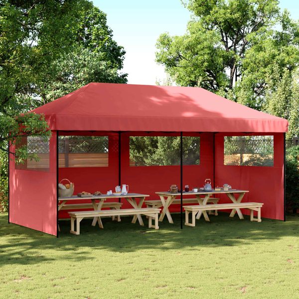 vidaXL Párty stan Vínovo červená 292 x 580 x 315 cm Oxfordská látka