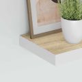 vidaXL Plávajúce nástenné police 2 ks dub a biele 23x23,5x3,8 cm MDF