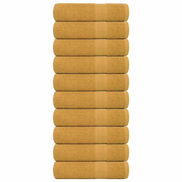 vidaXL Osušky do kúpeľne FROGN 10 ks zlaté 100x150 cm 360 g/m²