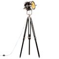 vidaXL Lampa na statíve čierna 171 cm mangovníkový masív