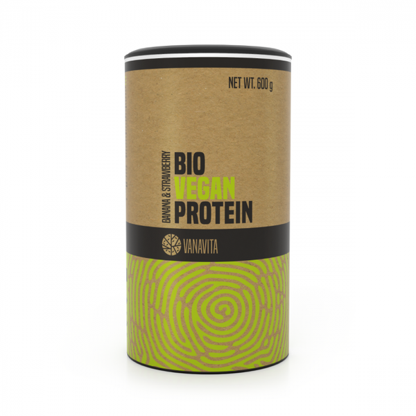 BIO Vegan Protein - VanaVita, banán jahoda, 600 g