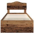 vidaXL Rám postele Staré drevo 90 x 200 cm Masívne borovicové drevo
