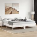 vidaXL Posteľný rám s čelom biely 200x200 cm masívna borovica