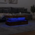 vidaXL Konferenčný stolík s LED svetlami staré drevo 90x50x40 cm