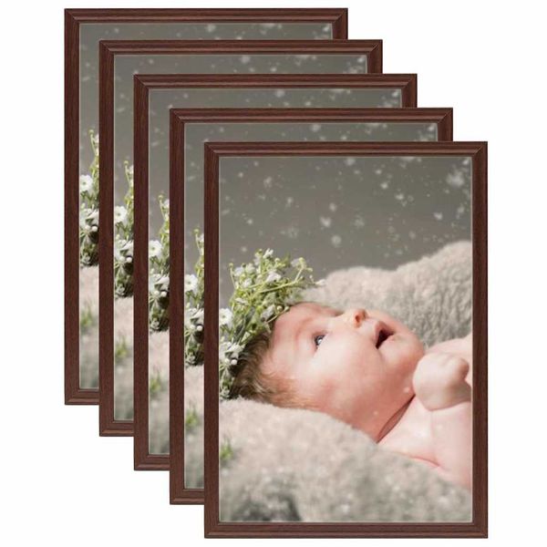 vidaXL Fotorámiky na stenu alebo stôl 5 ks tmavočervené 29,7x42 cm