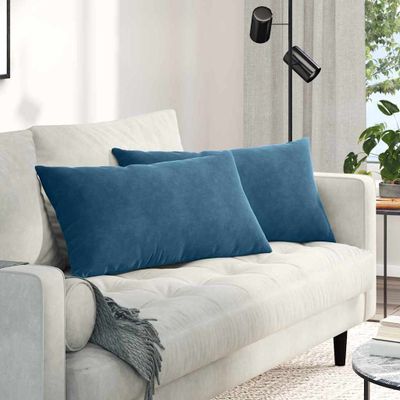 vidaXL Vankúše na pohovku 2 pcs Modrá 80 x 40 cm Kordúrová tkanina