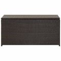 vidaXL Záhradný úložný box hnedý 100x50x50 cm polyratanový