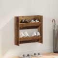 vidaXL Skriňa na topánky 60 x 18 x 60 cm Kompozitné drevo Staré drevo