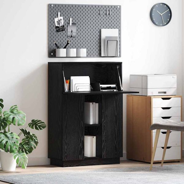 vidaXL Stôl Čierny dub 71.5 x 31.5 x 106.5 cm Kompozitné drevo