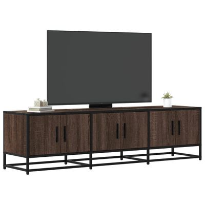 vidaXL TV skrinka hnedý dub 150x35x41 cm kompozitné drevo a kov