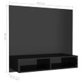 vidaXL Nástenná TV skrinka lesklá čierna 102x23,5x90 cm sprac. drevo
