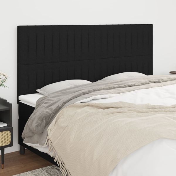 vidaXL Čelo postele čierne 200x5x118/128 cm látkové