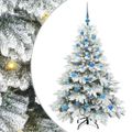 vidaXL Umelý vianočný stromček s 150 LED-i Biela 150 cm PE a PVC