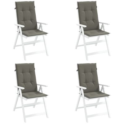 vidaXL Vankúše na stoličky 4 ks tmavosivá melanž 120x50x4 cm látka