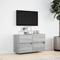 vidaXL TV nástenná skrinka s LED svetlami sivá sonoma 80x31x45 cm