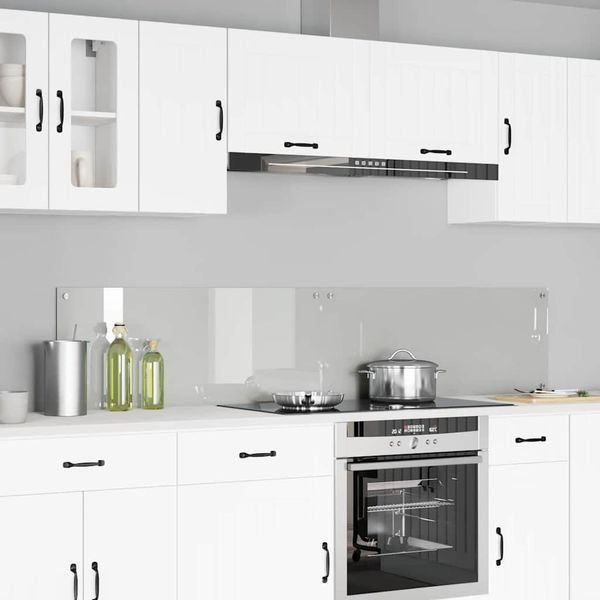 vidaXL Kuchynský obklad 2 pcs Priehľadná 100 x 40 cm tvrdené sklo