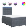 vidaXL Posteľný rám boxspring s matracom tmavosivý 90x190 cm zamat