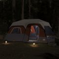 vidaXL Rodinný stan s LED, 9 osôb, svetlosivo oranžový, rýchloupínací