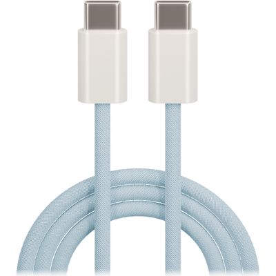 Maxlife MXUC-06 kábel USB-C - USB-C 1,0 m 20W modrý nylon