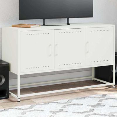vidaXL TV skrinka biela 100,5x39x60,5 cm oceľ