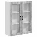 vidaXL Nástenný sklenený kabinet LUCCA Sivá sonoma 80 x 31 x 100 cm