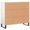 vidaXL Komoda vysoký lesk biela 90x34x80 cm kompozitné drevo